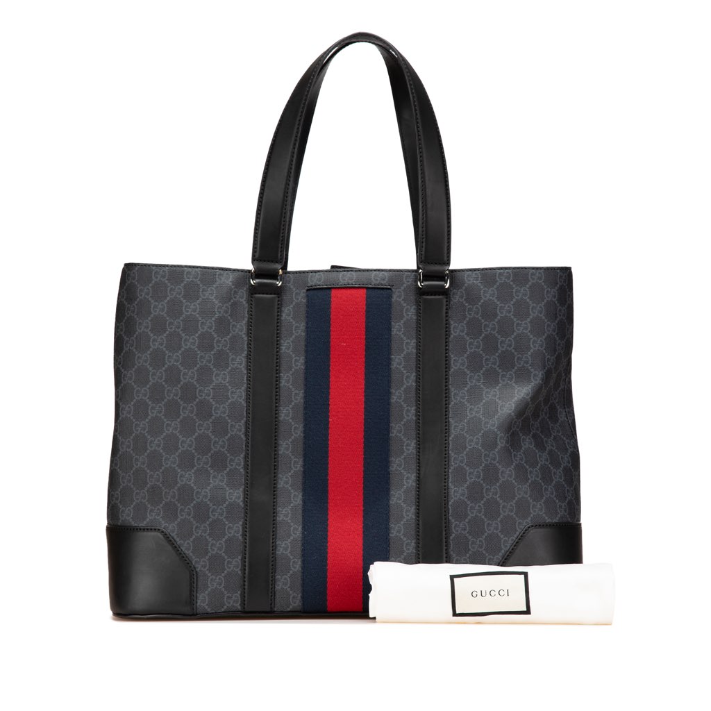 Gucci Large GG Supreme Web Tote - Image 13