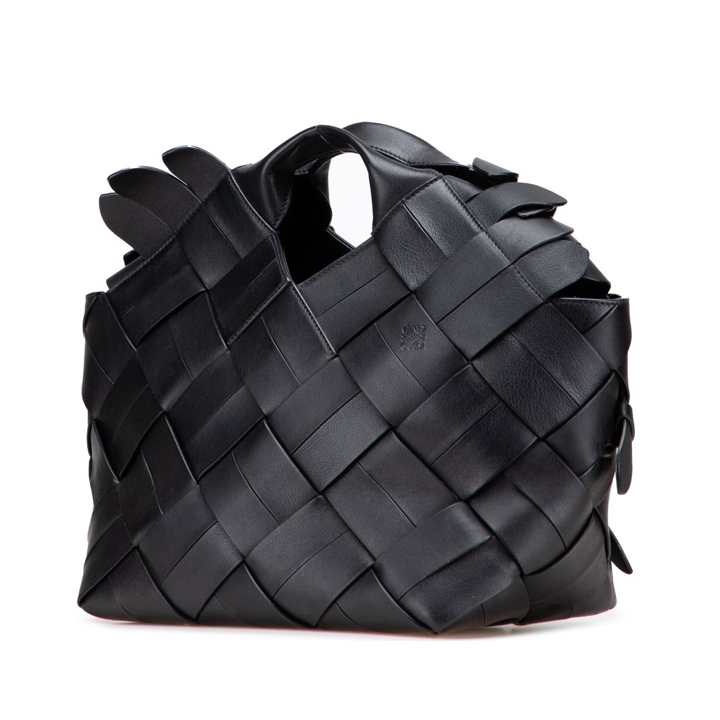Loewe Small Woven Calfskin Buckle Surplus Basket Bag - 2