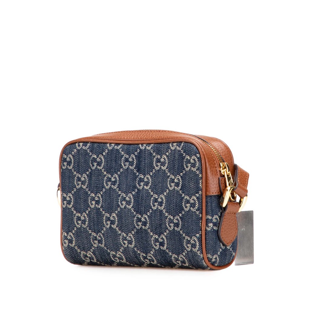 Gucci Mini GG Denim Ophidia Crossbody - Back view