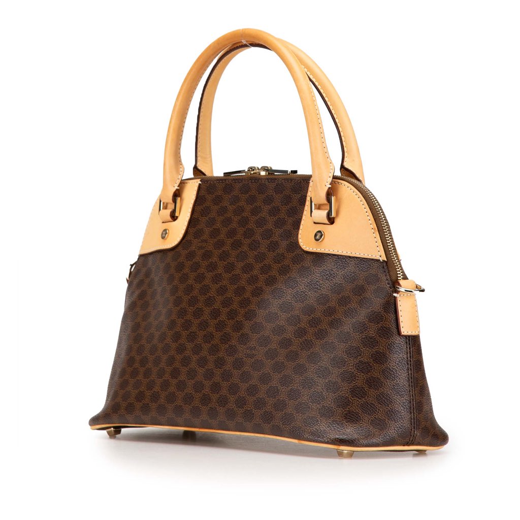 Celine Macadam Coated Canvas Satchel - Back view