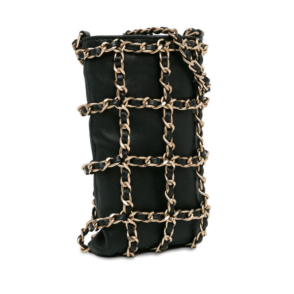 Chanel Lambskin Tech Me Out Clutch With Chain - 2