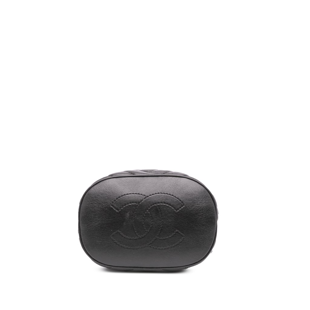 Chanel Quilted Chevron Lambskin Handle with Chic Bucket Bag - Image 6
