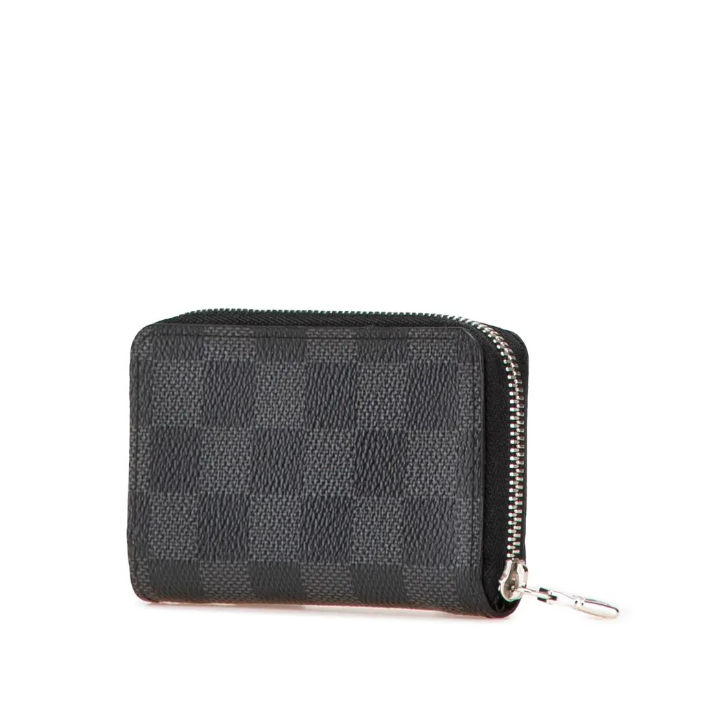 Louis Vuitton Damier Graphite Zippy Coin Pouch Black Canvas Good - Back View