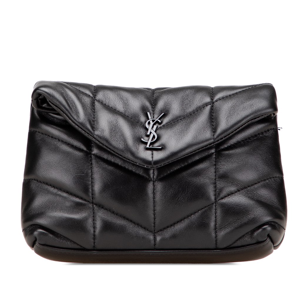 Saint Laurent Small Lambskin LouLou Puffer Clutch