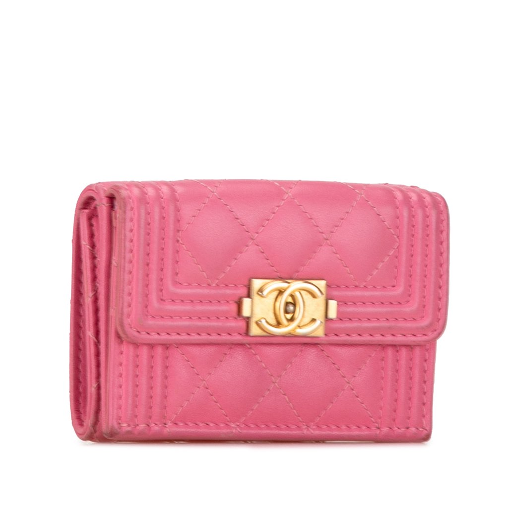 Chanel Lambskin Boy Flap Compact Wallet - 2