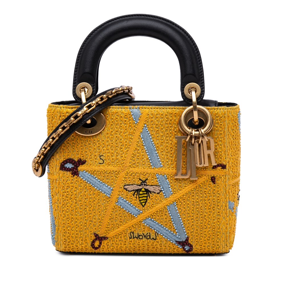 Dior Mini Embroidered Canvas Swords Lady Dior