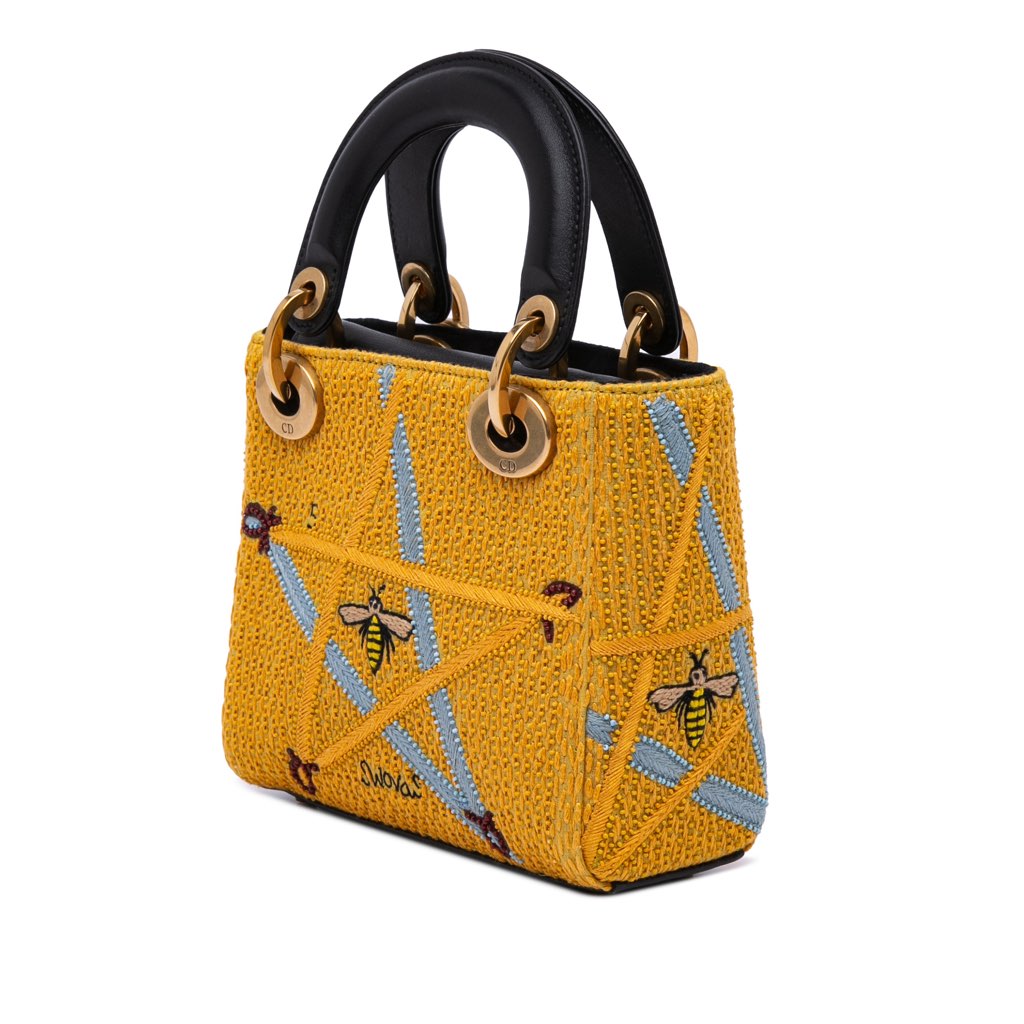 Dior Mini Embroidered Canvas Swords Lady Dior - Back view