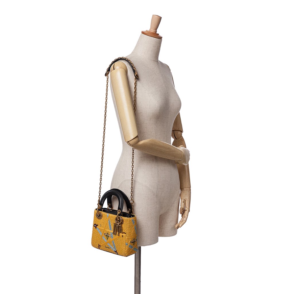 Dior Mini Embroidered Canvas Swords Lady Dior - Image 12