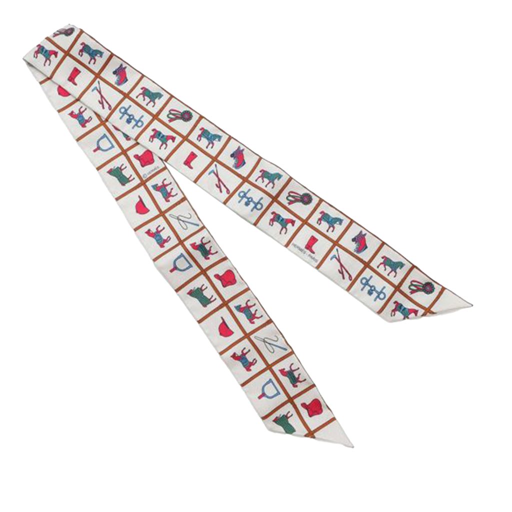 Hermès Couvertures et Tenues de Jour Silk Twilly Scarf - 2