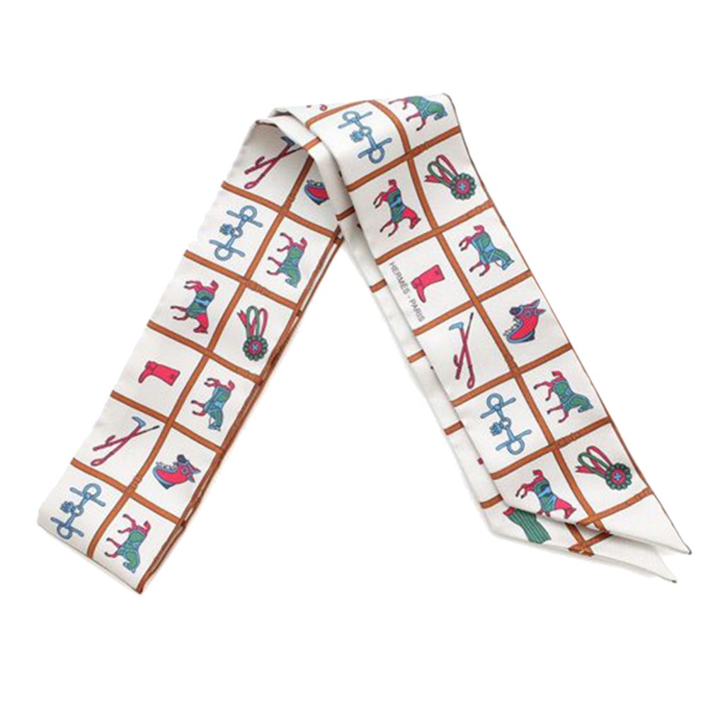 Hermès Couvertures et Tenues de Jour Silk Twilly Scarf - 3