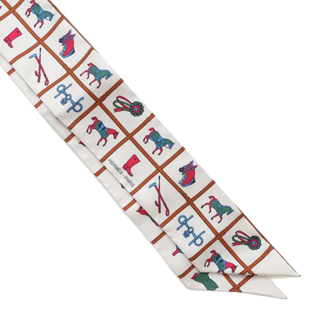 Hermès Couvertures et Tenues de Jour Silk Twilly Scarf - 4