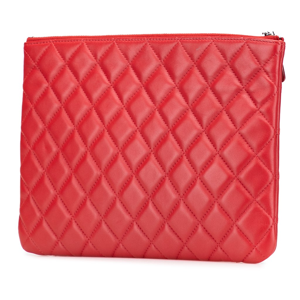 Chanel Medium Quilted Lambskin O Case Clutch - Back view