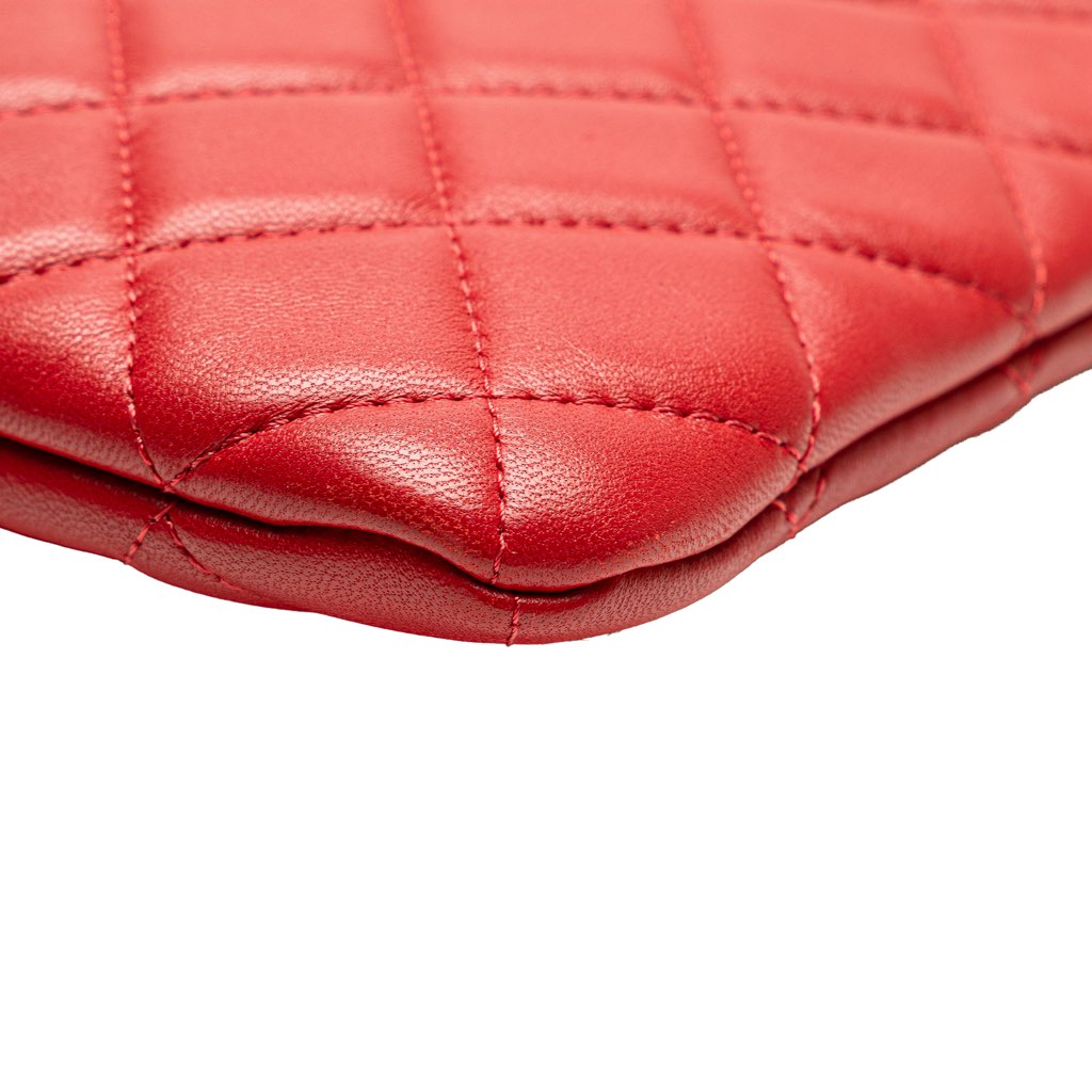 Chanel Medium Quilted Lambskin O Case Clutch - Image 11