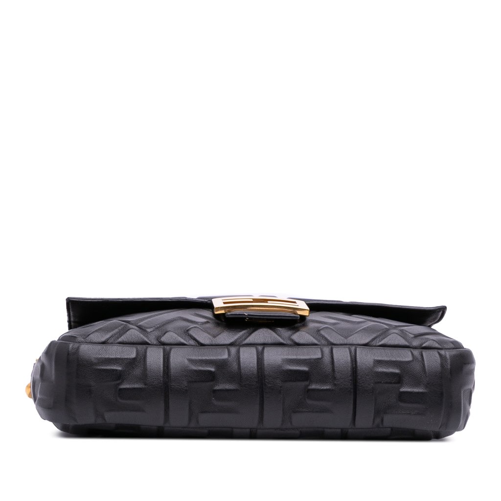 Fendi Zucca Embossed Leather Baguette Satchel - 3