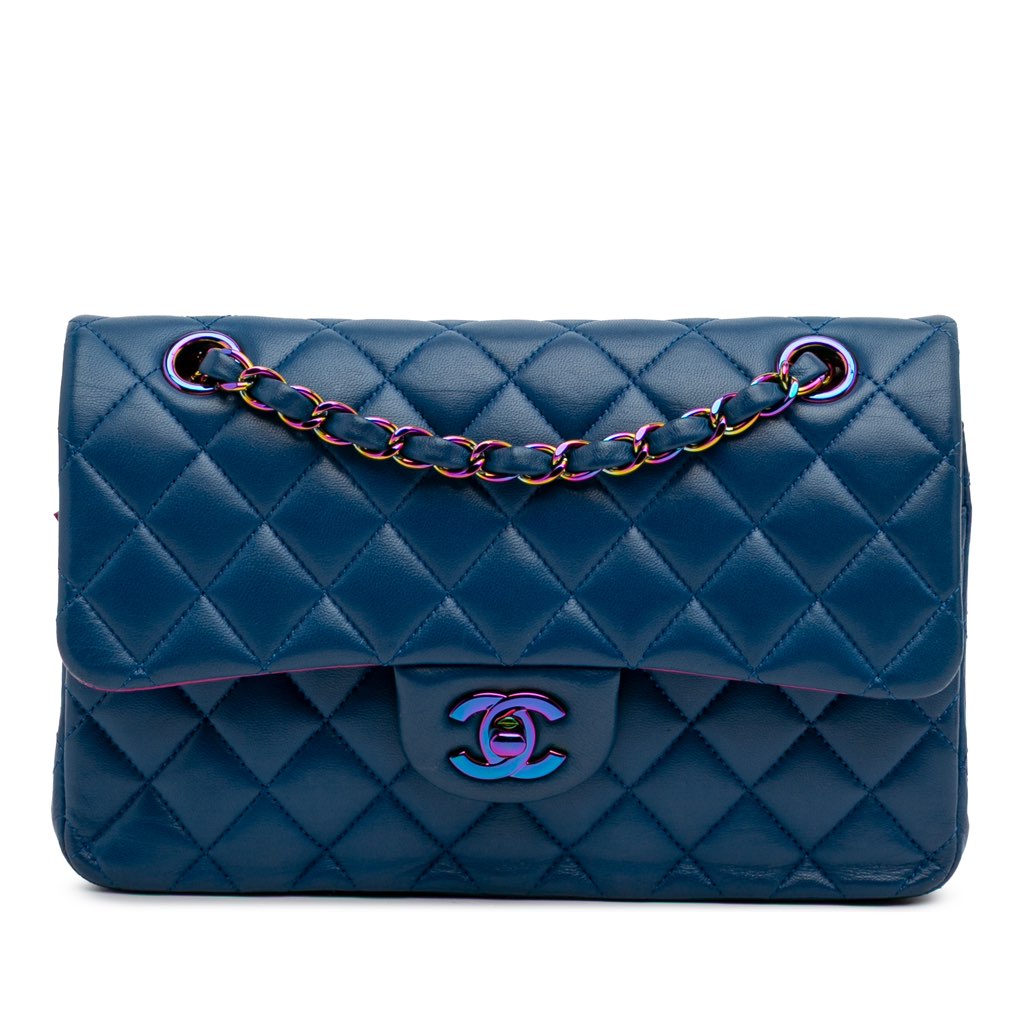 Chanel Small Classic Lambskin Rainbow Double Flap