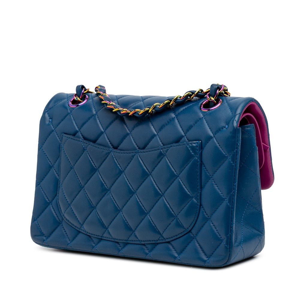 Chanel Small Classic Lambskin Rainbow Double Flap - Back view