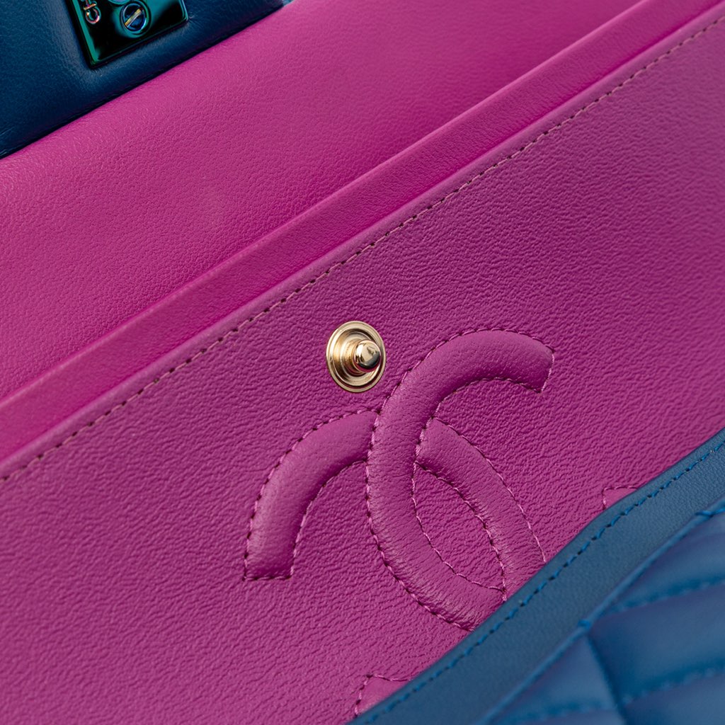 Chanel Small Classic Lambskin Rainbow Double Flap - Image 11