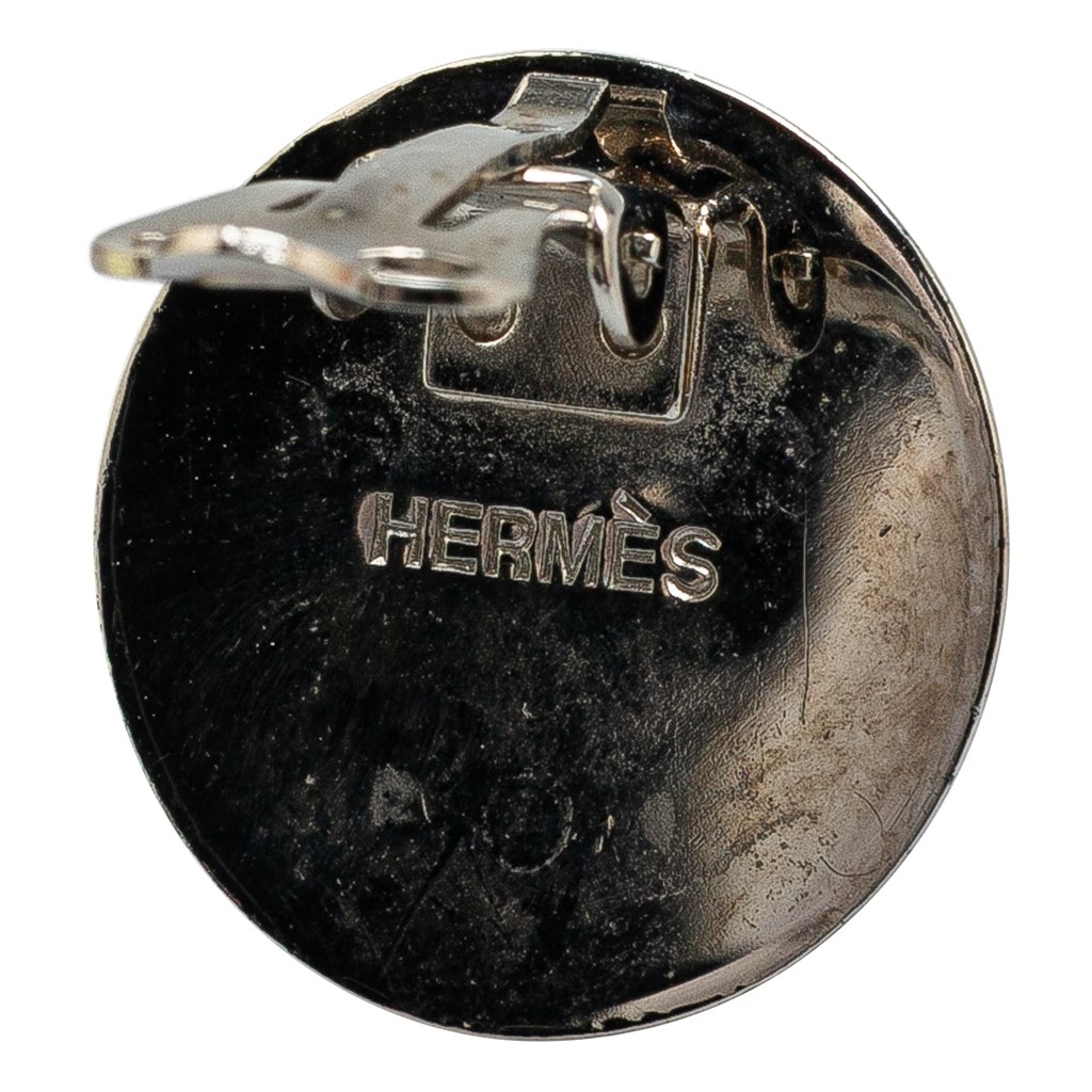 Hermès Enamel Stripe Cloisonne Clip On Earrings - 3