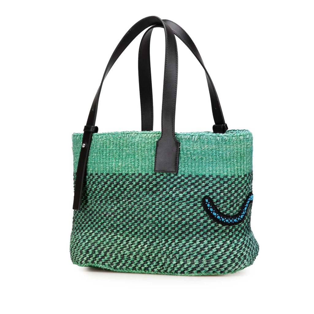Loewe Paula's Ibiza Lizard Embroidered Raffia Tote - 2