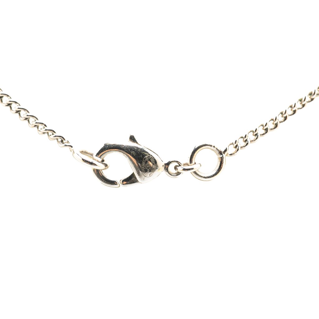 Chanel Palladium Plated Rhinestone CC Pendant Necklace - 3