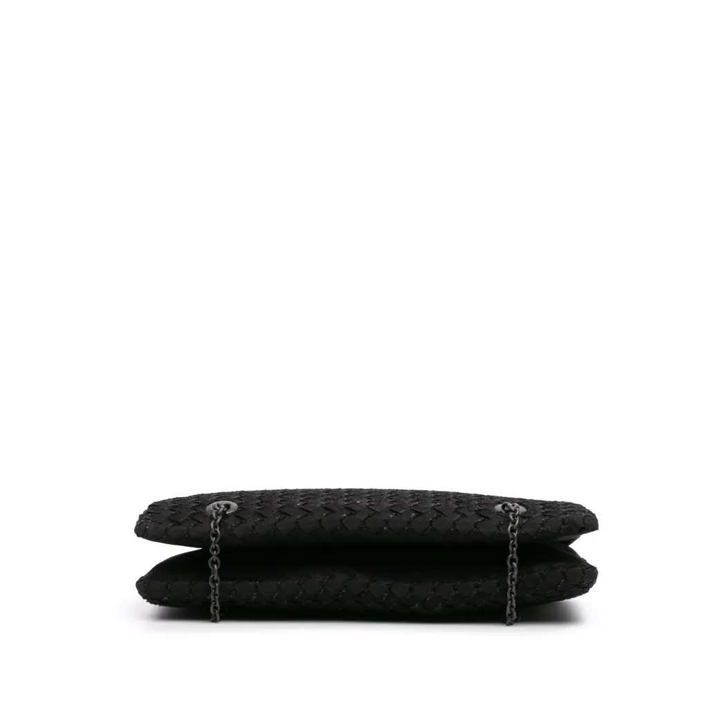 Bottega Veneta Grosgrain Intrecciato Duo Shoulder Bag Black Good - Inside View