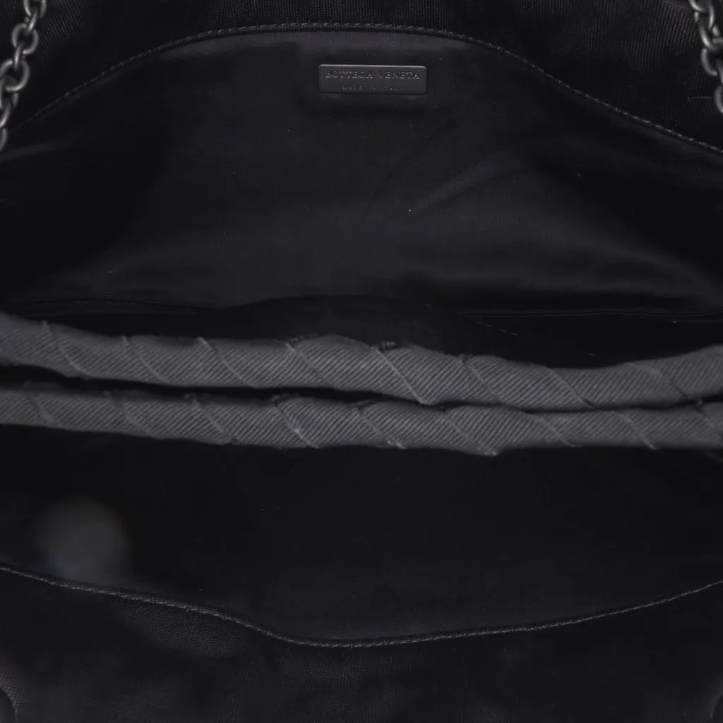 Bottega Veneta Grosgrain Intrecciato Duo Shoulder Bag Black Good - Model View