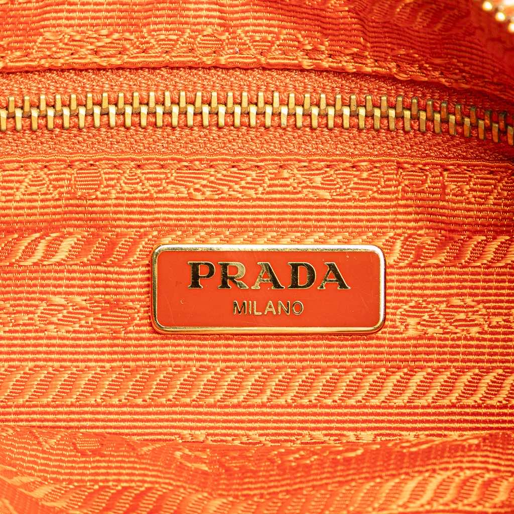 Prada Saffiano Trimmed Tessuto Wristlet Zip Pouch - 5