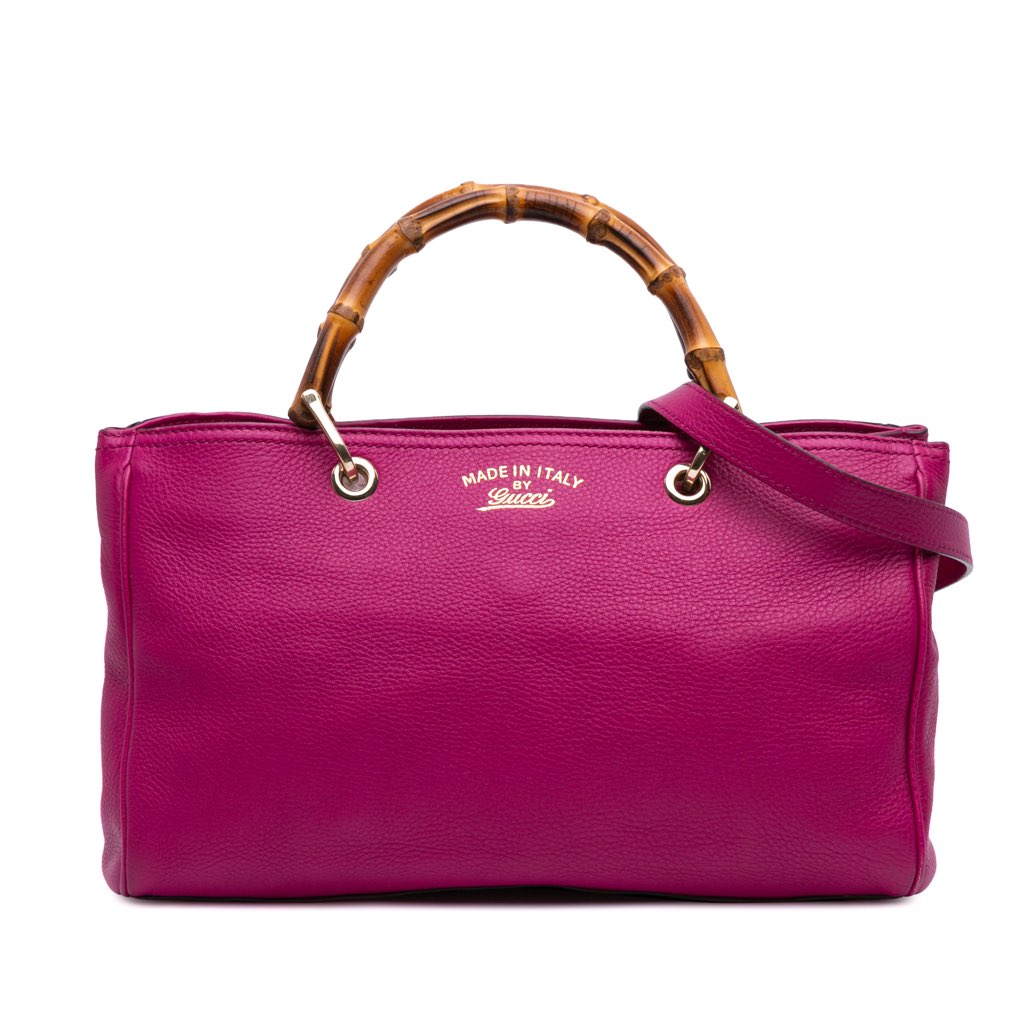 Gucci Medium Calfskin Bamboo Shopper Satchel