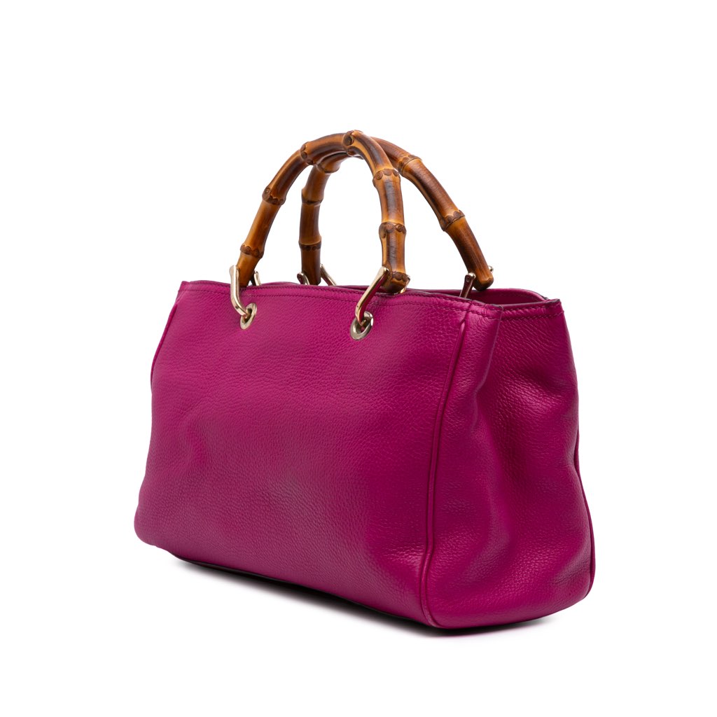 Gucci Medium Calfskin Bamboo Shopper Satchel - Back view