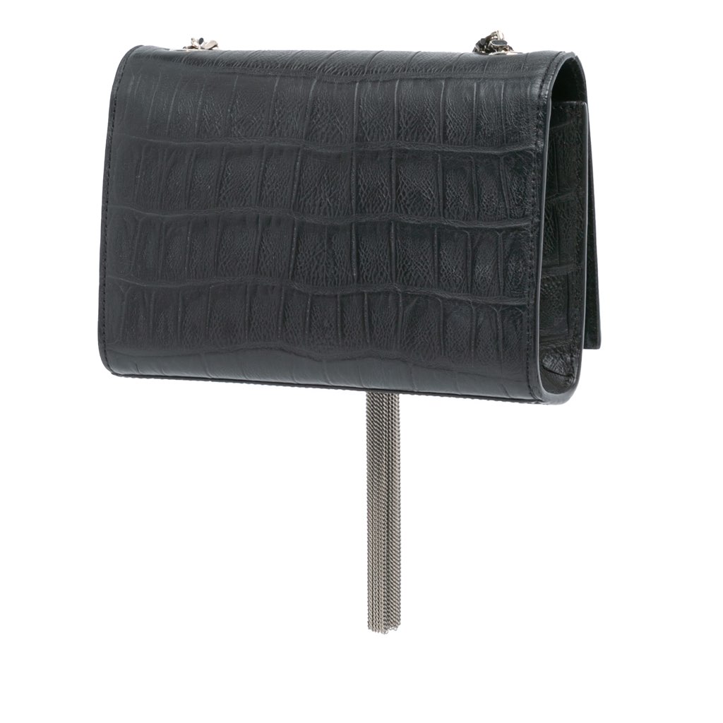 Saint Laurent Mini Croc Embossed Kate Tassel Crossbody - Back view