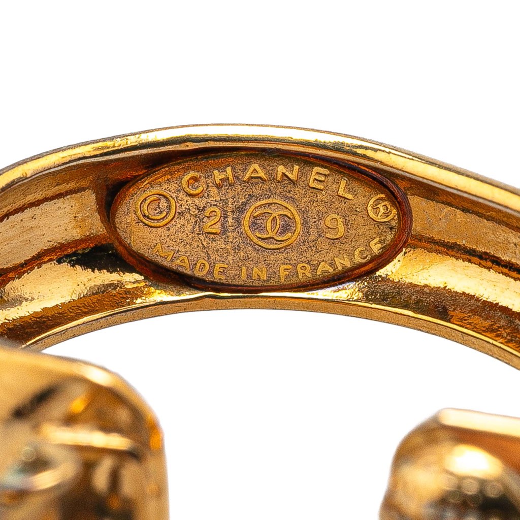 Chanel Gold Plated CC Hoop Clip on Earrings - Image 6