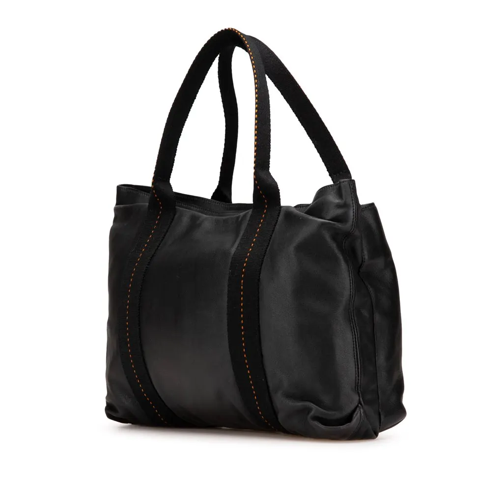 Hermès Caravan Horizontal MM Black Leather Good - Back View