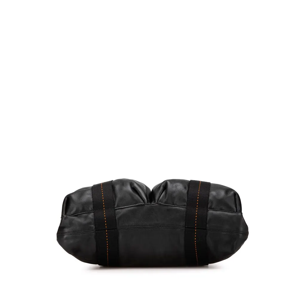 Hermès Caravan Horizontal MM Black Leather Good - Inside View