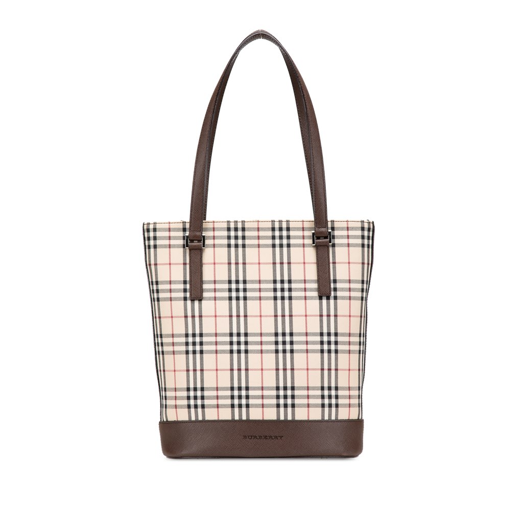 Burberry House Check Coated Canvas Bucket Tote