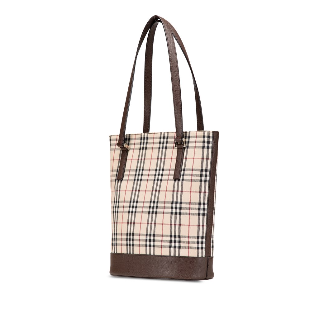 Burberry House Check Coated Canvas Bucket Tote - Back view