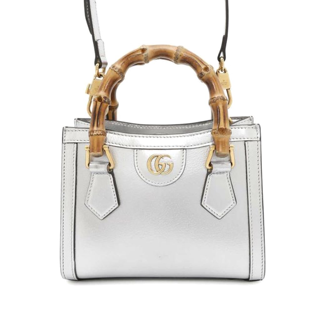 Gucci Mini Calfskin Bamboo Diana Satchel
