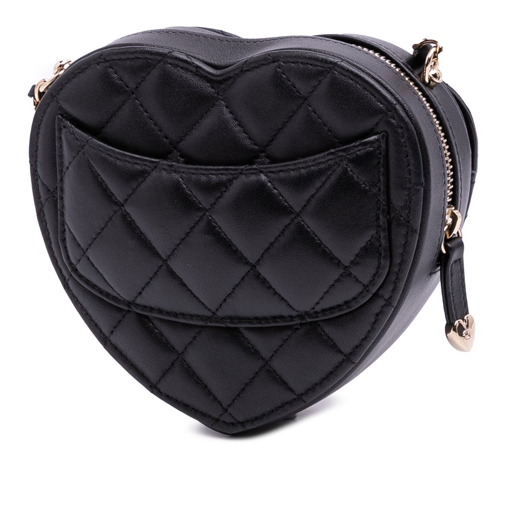 Chanel Mini Lambskin CC in Love Heart Crossbody - Back view