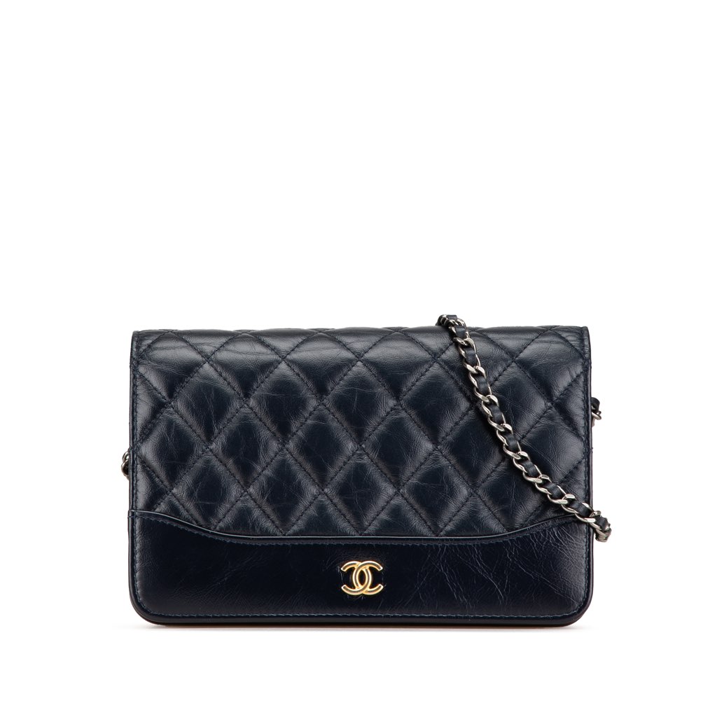 Chanel Quilted Aged Calfskin Gabrielle Wallet On Chain
