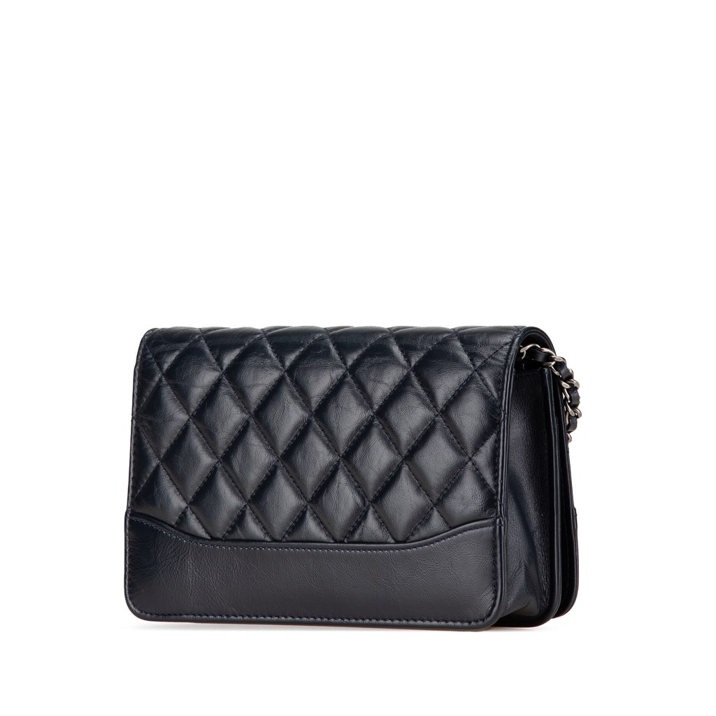 Chanel Quilted Aged Calfskin Gabrielle Wallet On Chain - Back view