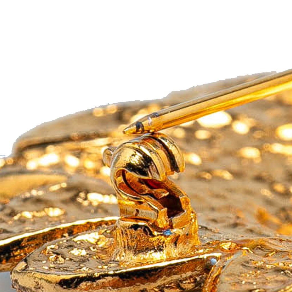 Chanel Gold Plated Lion Pin Brooch - 4