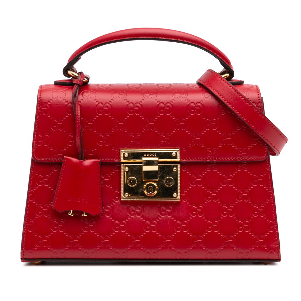 Gucci Small Guccissima Padlock Satchel
