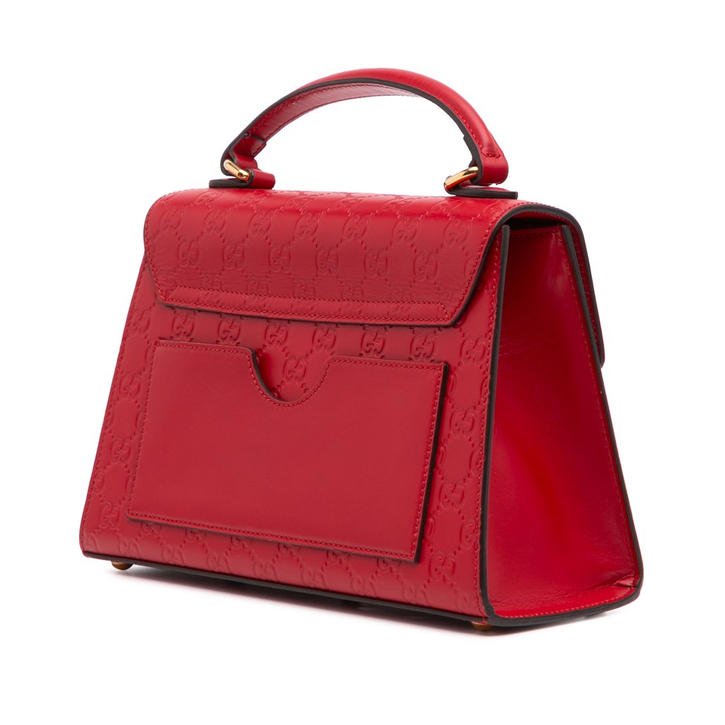 Gucci Small Guccissima Padlock Satchel - Back view