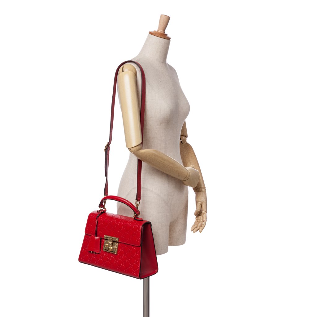 Gucci Small Guccissima Padlock Satchel - Image 12