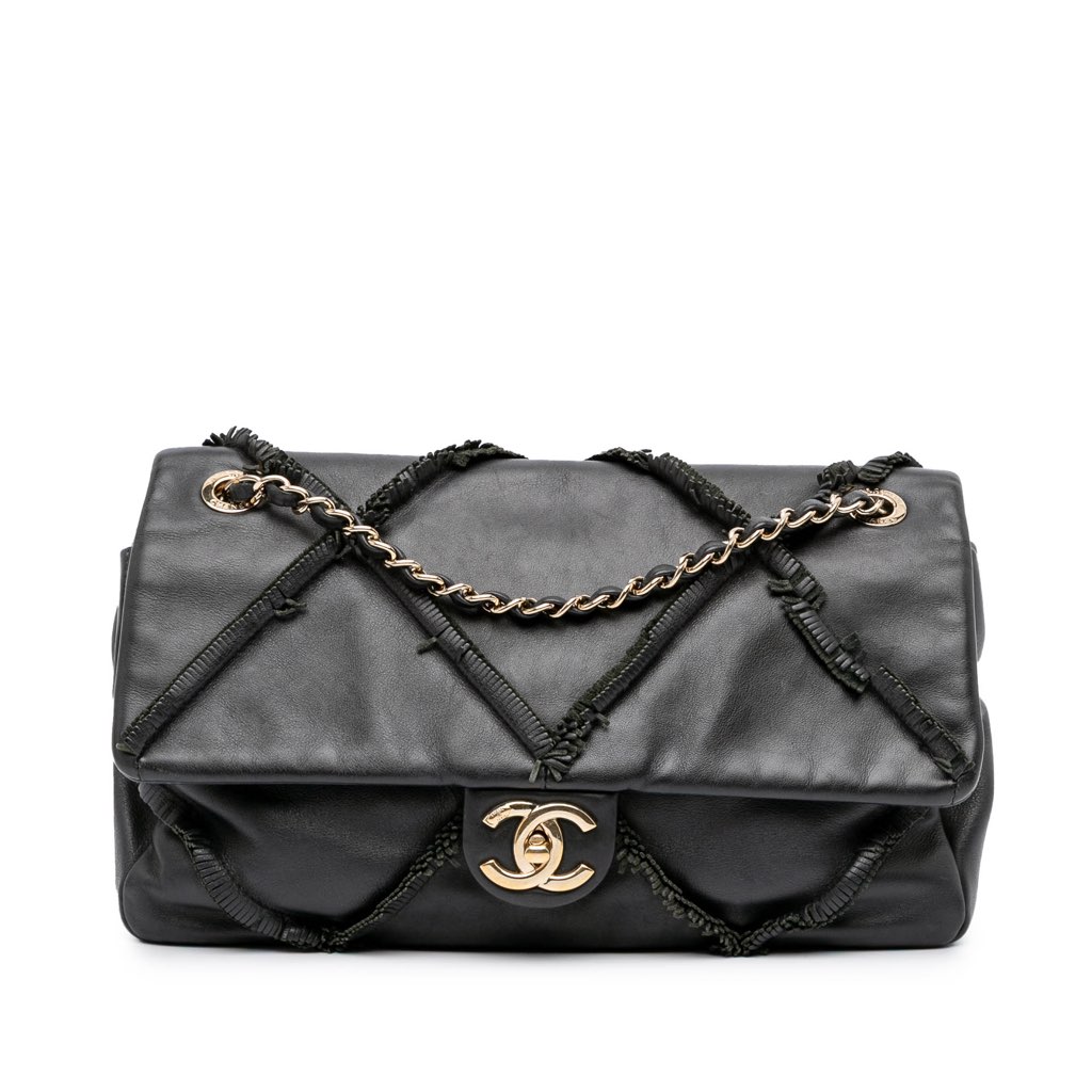 Chanel CC Lambskin Fringe Single Flap