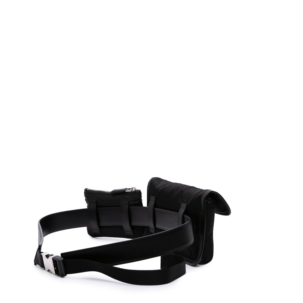 Prada Saffiano Trimmed Tessuto Belt Bag - 2