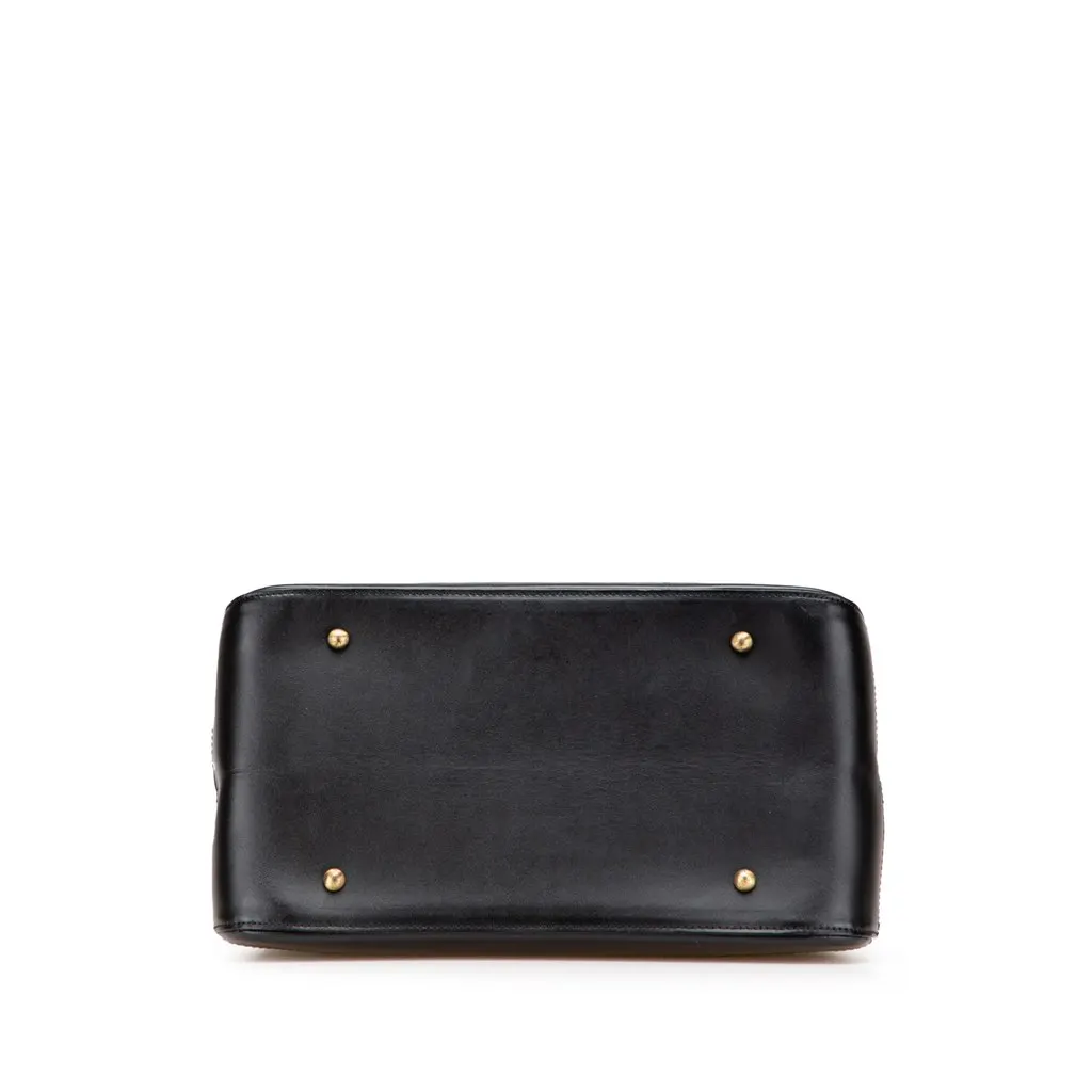 Burberry Medium Leather Dome Handbag Black Leather Good - Inside View