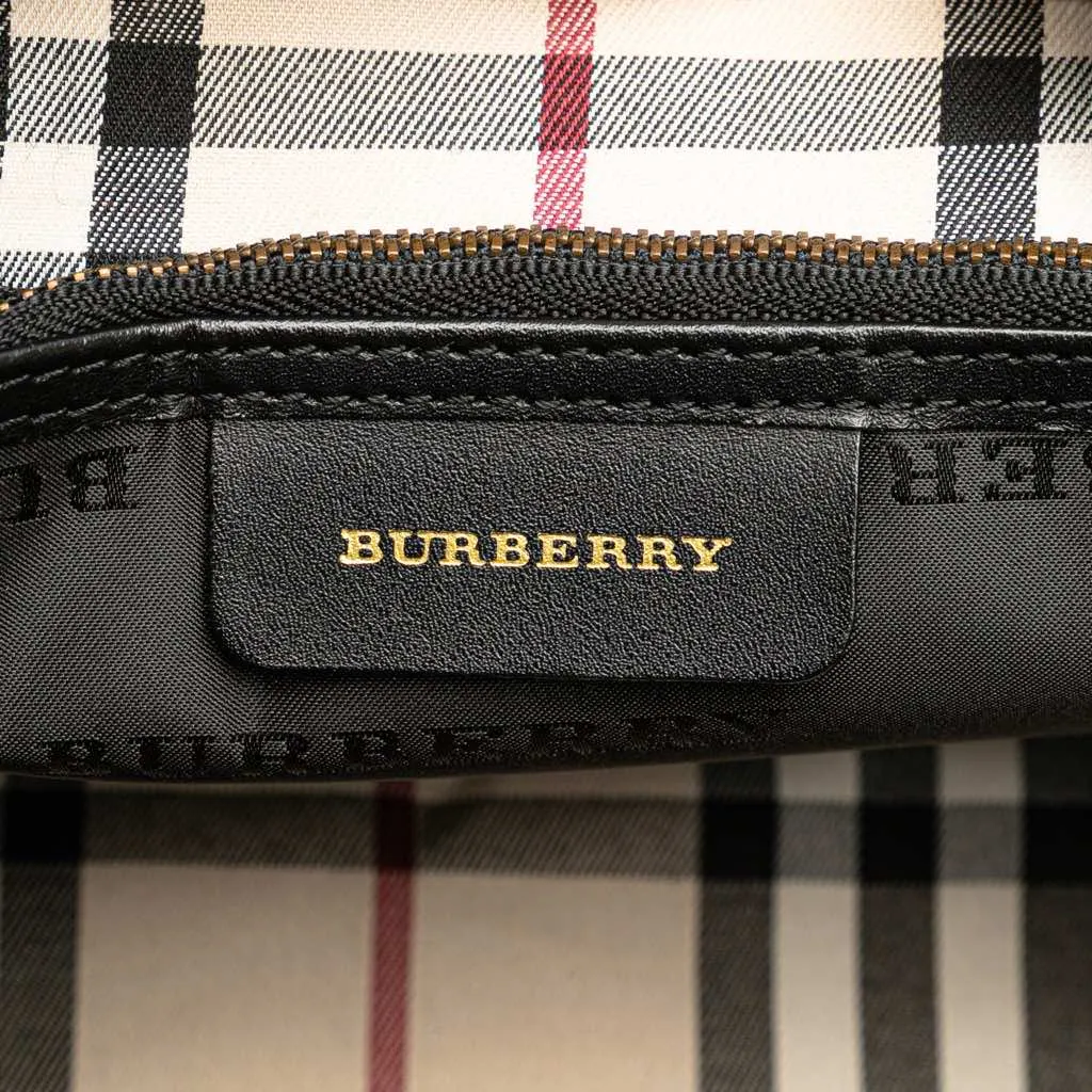 Burberry Medium Leather Dome Handbag Black Leather Good - Box View