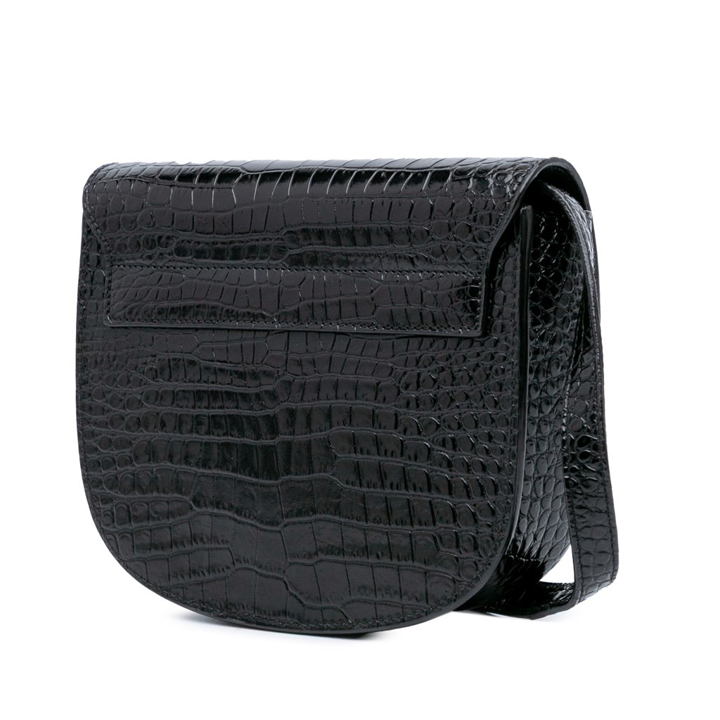 Saint Laurent Small Croc Embossed Monogram Kaia Crossbody - 2