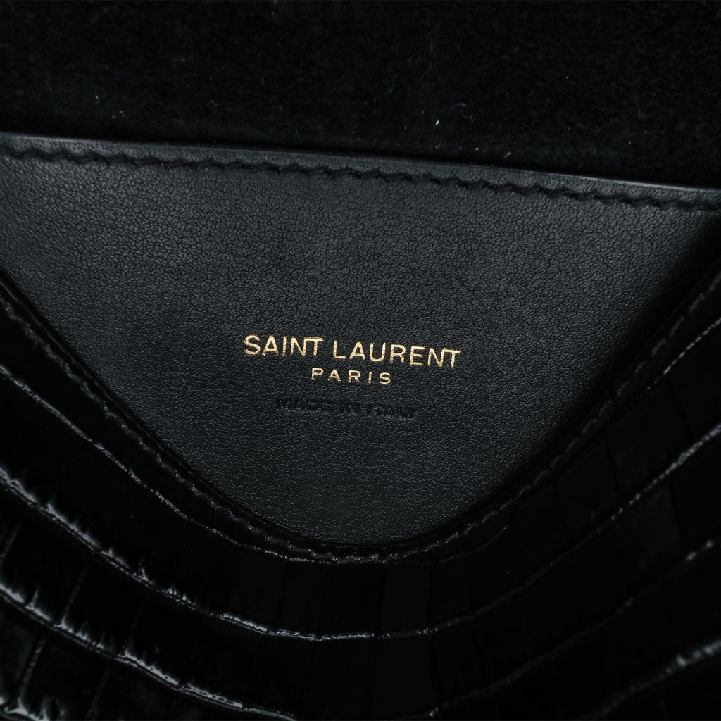 Saint Laurent Small Croc Embossed Monogram Kaia Crossbody - 5