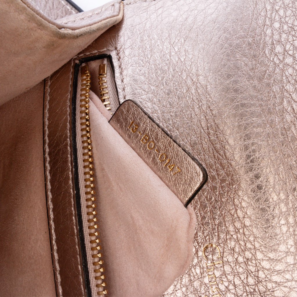 Dior Small Metallic Grained Calfskin Diorama Flap - Side view